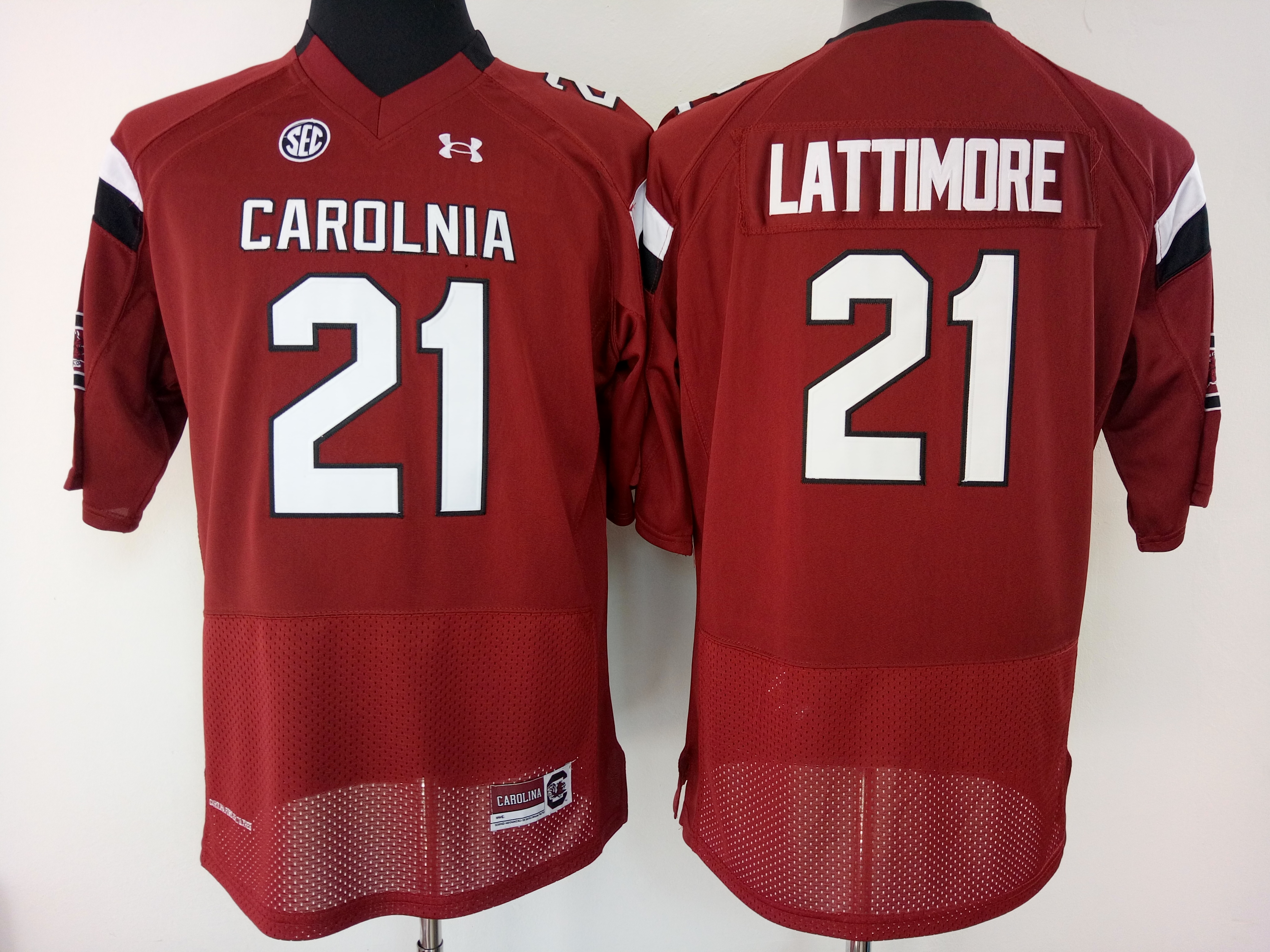 NCAA Womens South Carolina Gamecock Red #21 lattimore jerseys